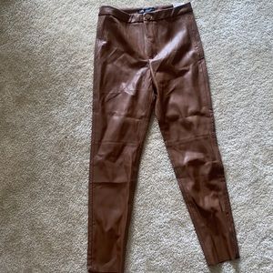 High rise faux leather leggings